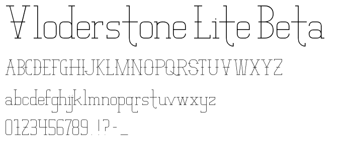 Vloderstone Lite Beta font